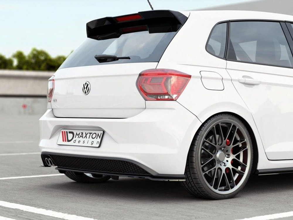 Rear Splitter (Vertical Bars) Volkswagen Polo GTI / R-Line Mk6 - Carbon Look - 2 