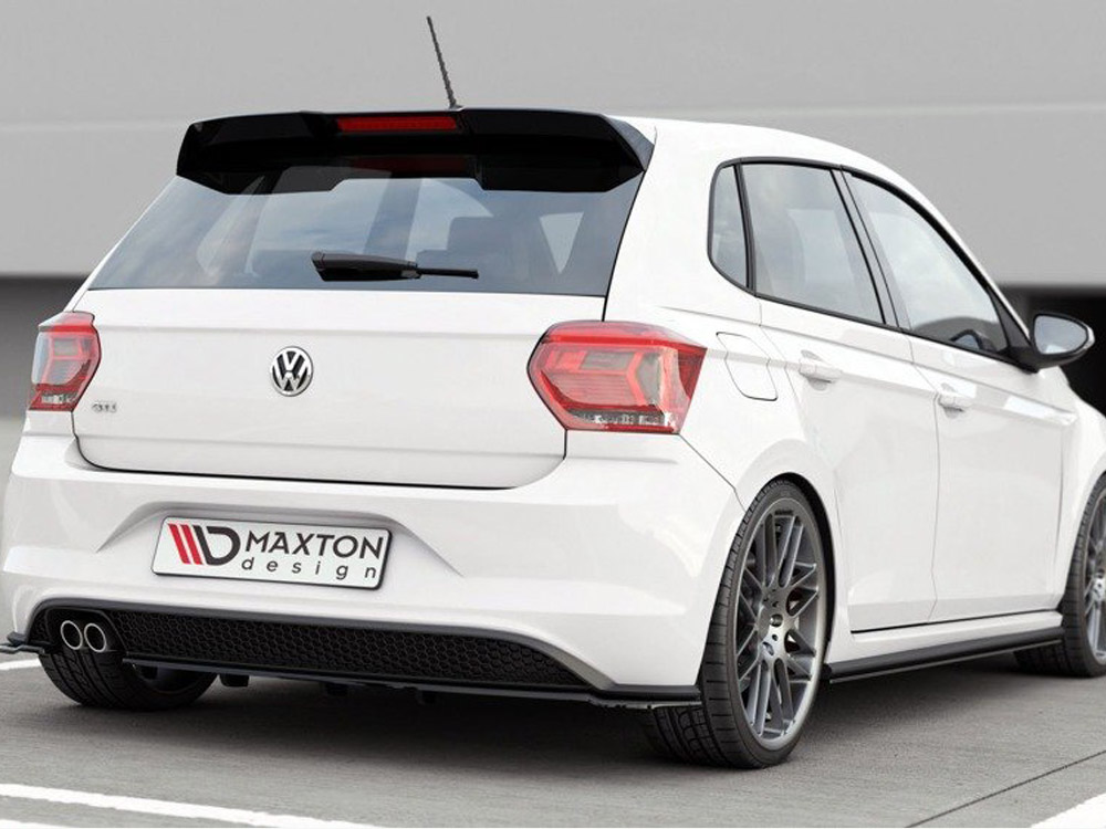 Rear Splitter (Vertical Bars) Volkswagen Polo GTI / R-Line Mk6 - Carbon Look - 3 