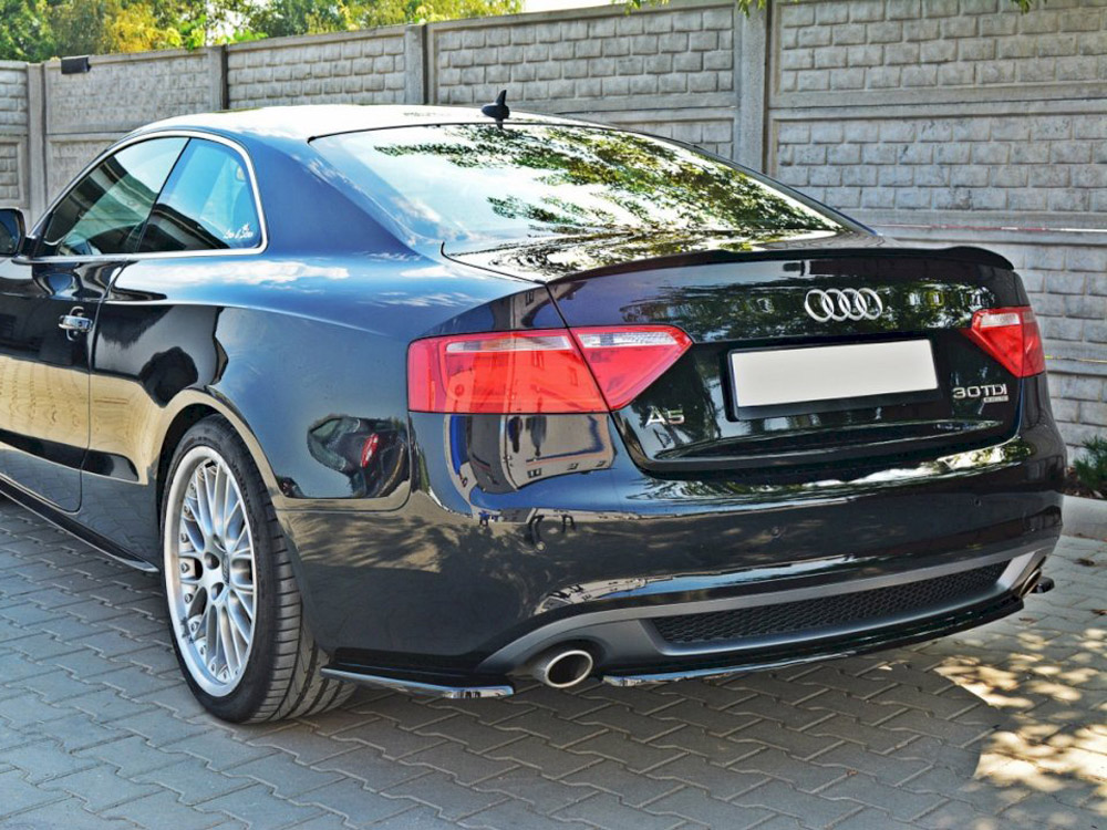 Central Rear Splitter Audi A5 S-Line 8T - Carbon Look - 2 