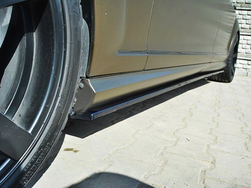 Side Skirts Diffusers Mercedes S-class W221 AMG LWB - Textured - 2 