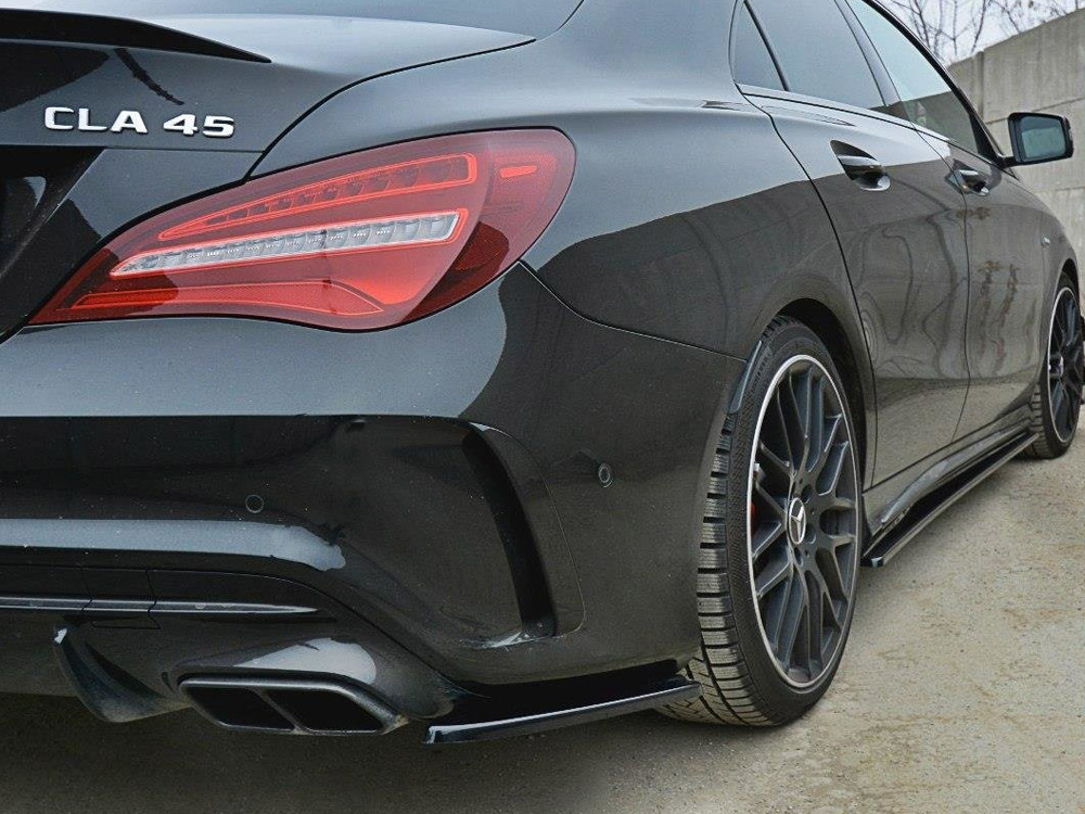 Rear Side Splitters Mercedes CLA A45 AMG C117 Facelift (2017-UP) - Textured - 2 