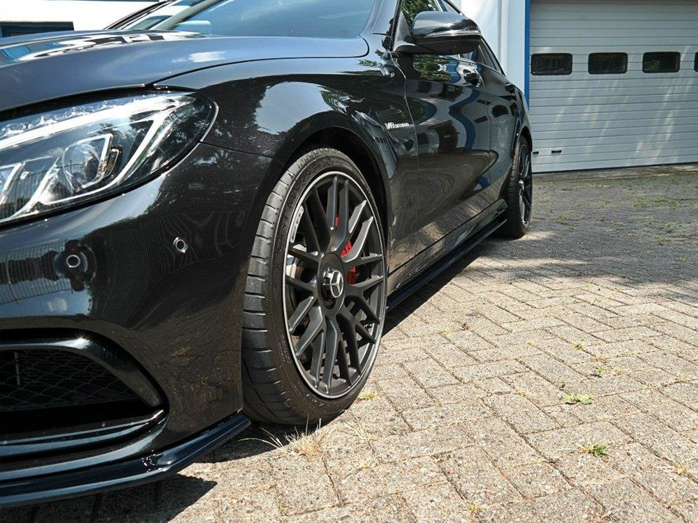 Side Skirts Diffusers V.1 Mercedes-AMG C63 Sedan / Estate W205 / S205 - Carbon Look - 3 