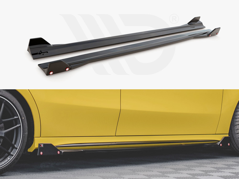 Side Skirts Diffusers V.2 + Flaps Mercedes AMG A45 S - 1 