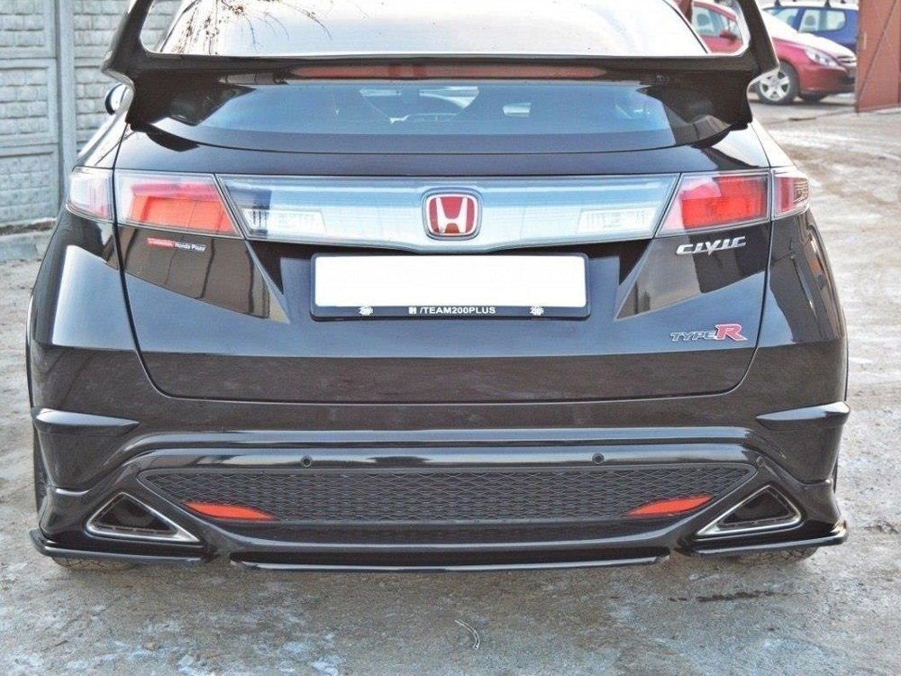 Central Rear Splitter Honda Civic VIII Type S/R (Without Vertical Bars) - Textured - 4 