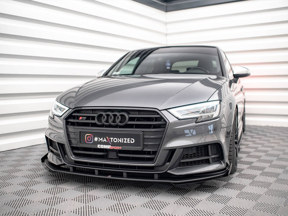 Street PRO Front Splitter V.1 + Flaps Audi S3 / A3 S-Line Sportback 8V Facelift - 2 