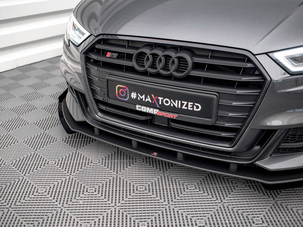 Street PRO Front Splitter V.1 + Flaps Audi S3 / A3 S-Line Sportback 8V Facelift - 4 