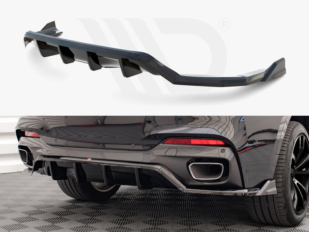 Central Rear Splitter (Vertical Bars) BMW X6 M Sport F16 - 1 