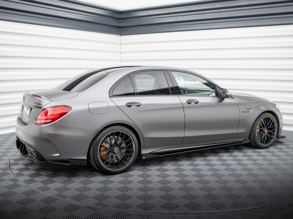 Street PRO Side Skirts Diffusers + Flaps Mercedes-AMG C63 Sedan / Estate W205 Facelift - 2 