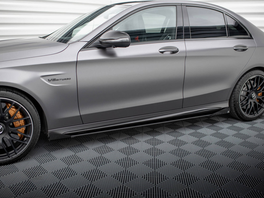 Street PRO Side Skirts Diffusers + Flaps Mercedes-AMG C63 Sedan / Estate W205 Facelift - 3 