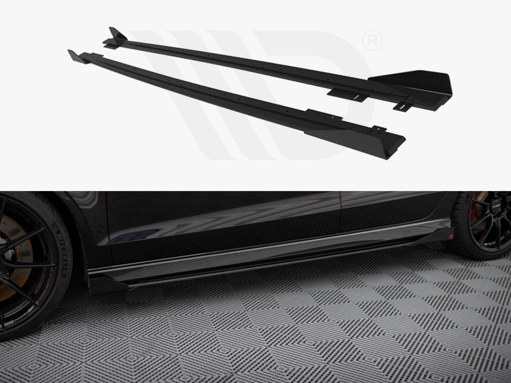 Street PRO Side Skirts Diffusers V.1 + Flaps Audi RS3 Sedan 8V Facelift - 1 