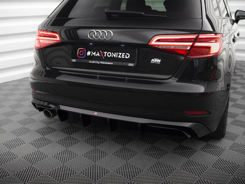 Rear Valance Audi A3 Sportback 8V Facelift (Version with one exhaust tip on single side) - 3 