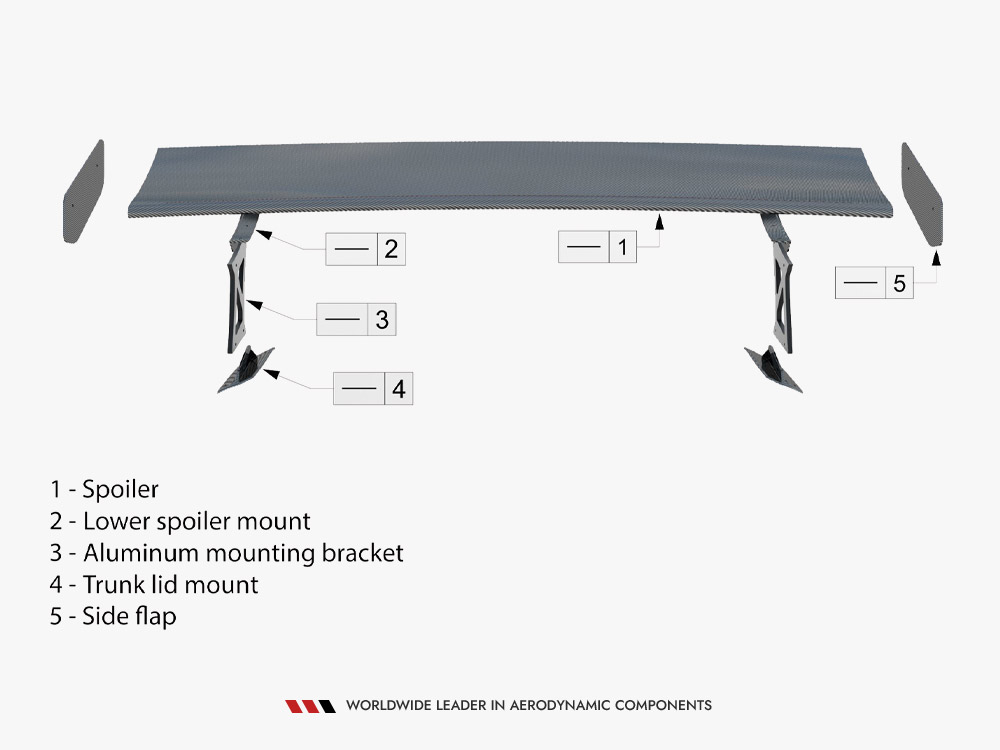 Carbon Spoiler With External Brackets Uprights BMW M3 G80 / M340i G20 / 3 M-Pack G20 / 3 Standard G20 - 8 