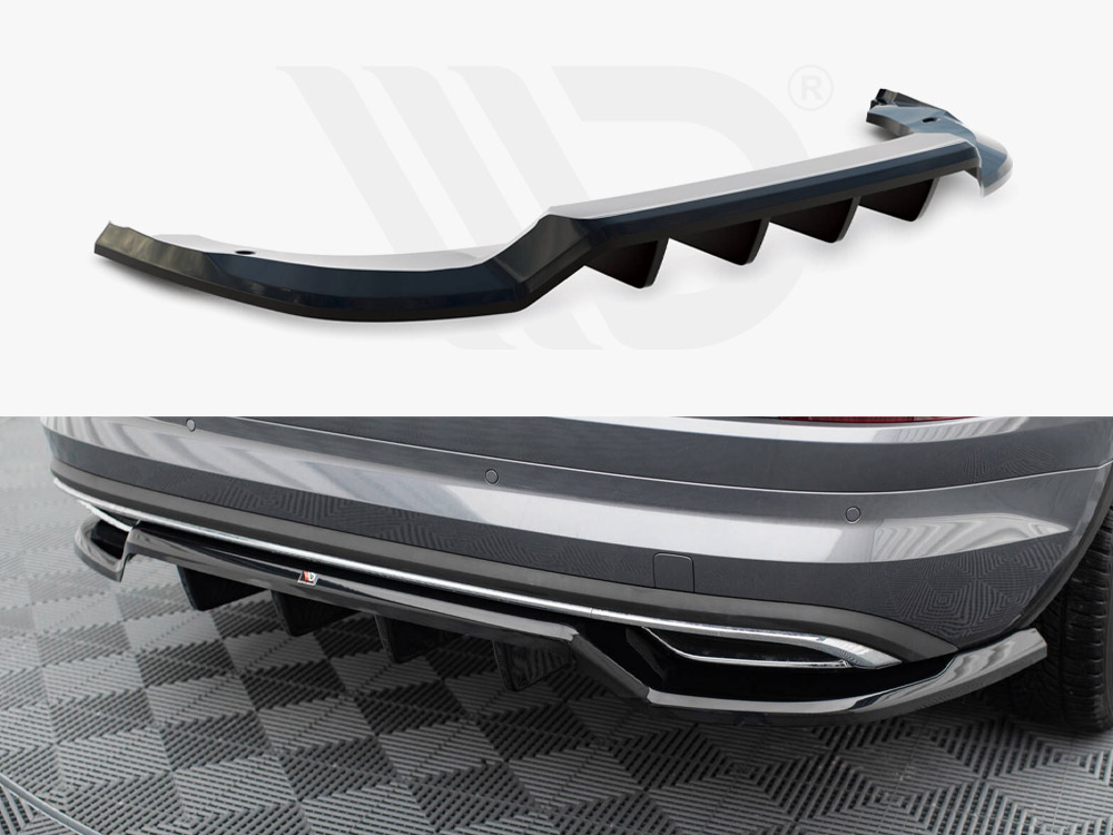 Central Rear Splitter (Vertical Bars) Skoda Kodiaq Sportline Mk1 Facelift - 1 