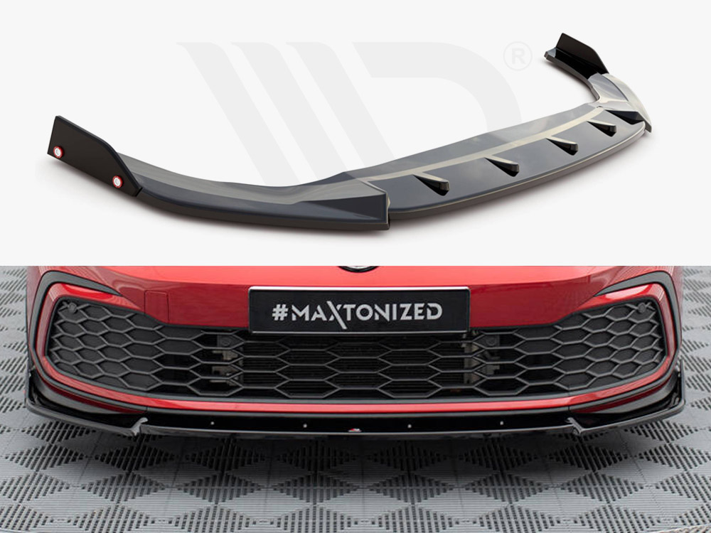 Front Splitter V.3 + Flaps Volkswagen Golf GTI / GTE / GTD / R-Line Mk8 - 1 