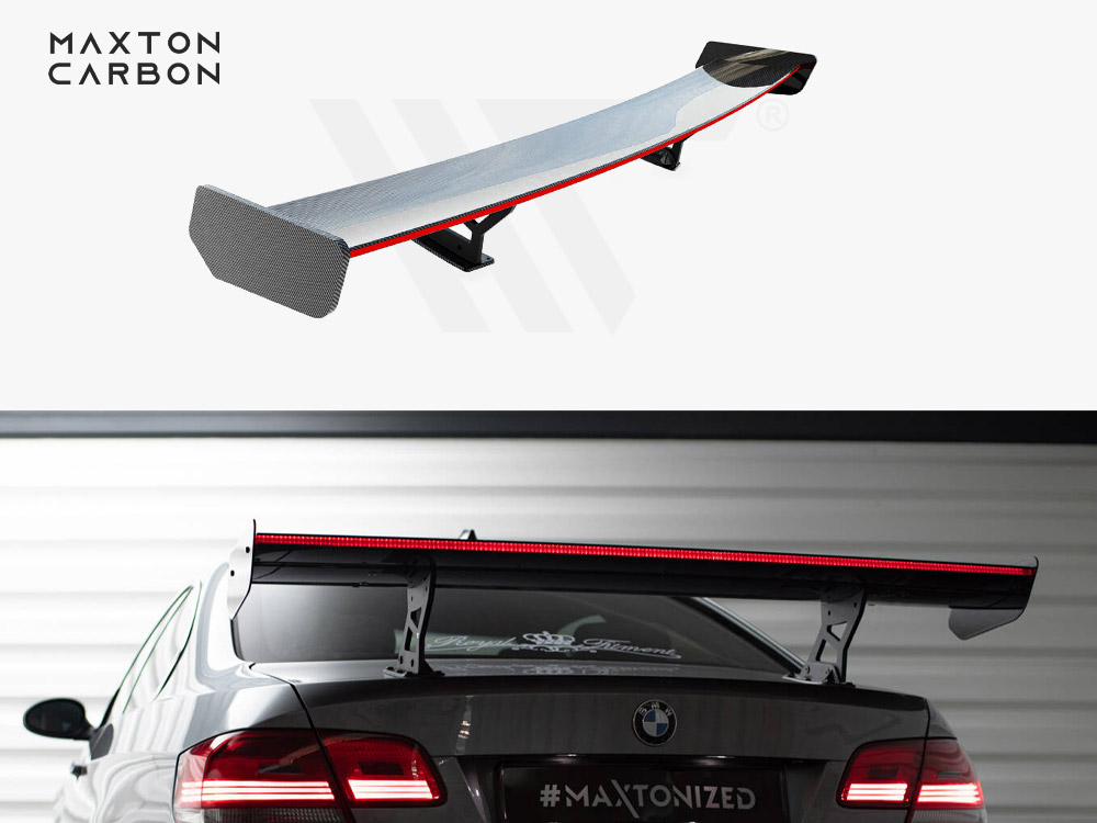 Carbon Spoiler With Internal Brackets Uprights + LED BMW 3 / M3 Coupe E92 - 1 