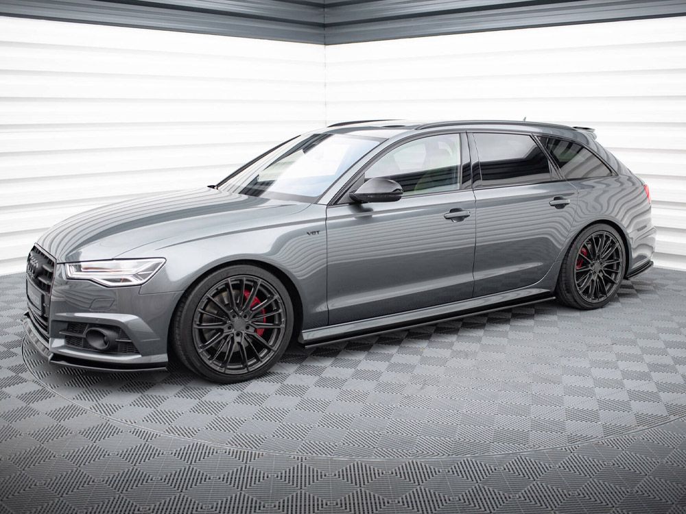 Side Skirts Diffusers Audi A6 / A6 C7 S-Line / S6 C7 Facelift - Carbon Look - 2 