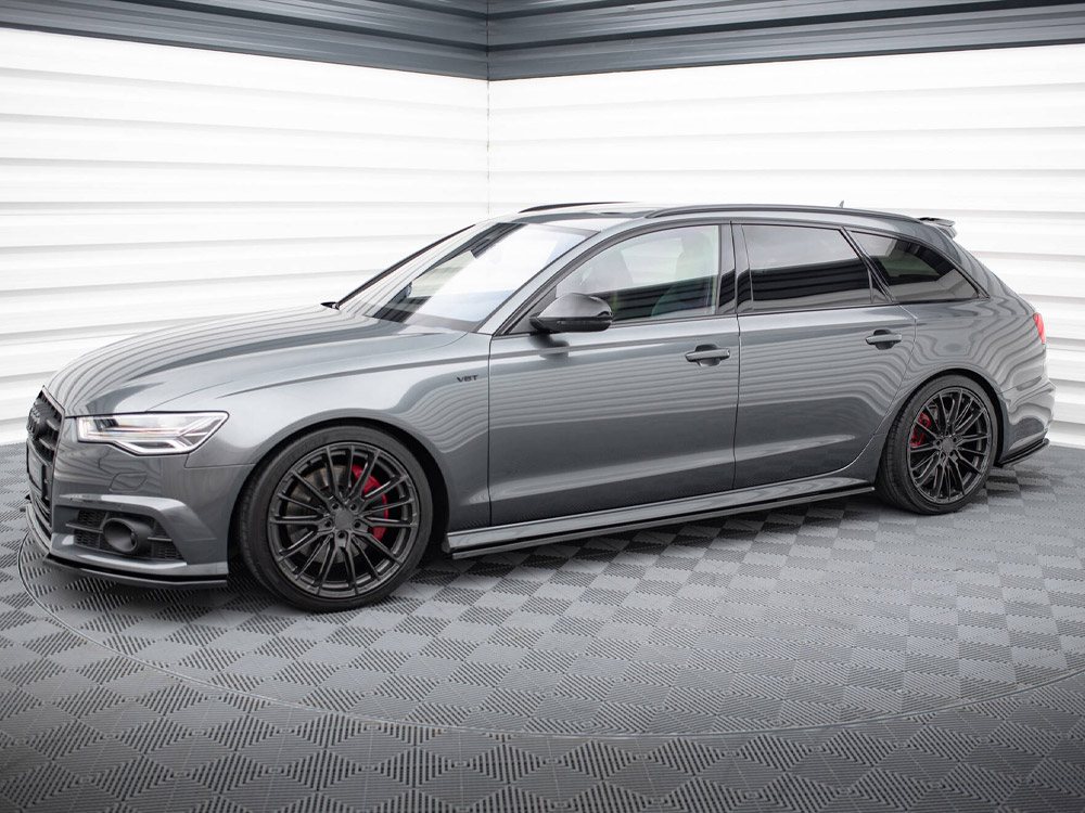 Side Skirts Diffusers Audi S6 / A6 S-Line / A6 C7 FL - Carbon Look - 2 