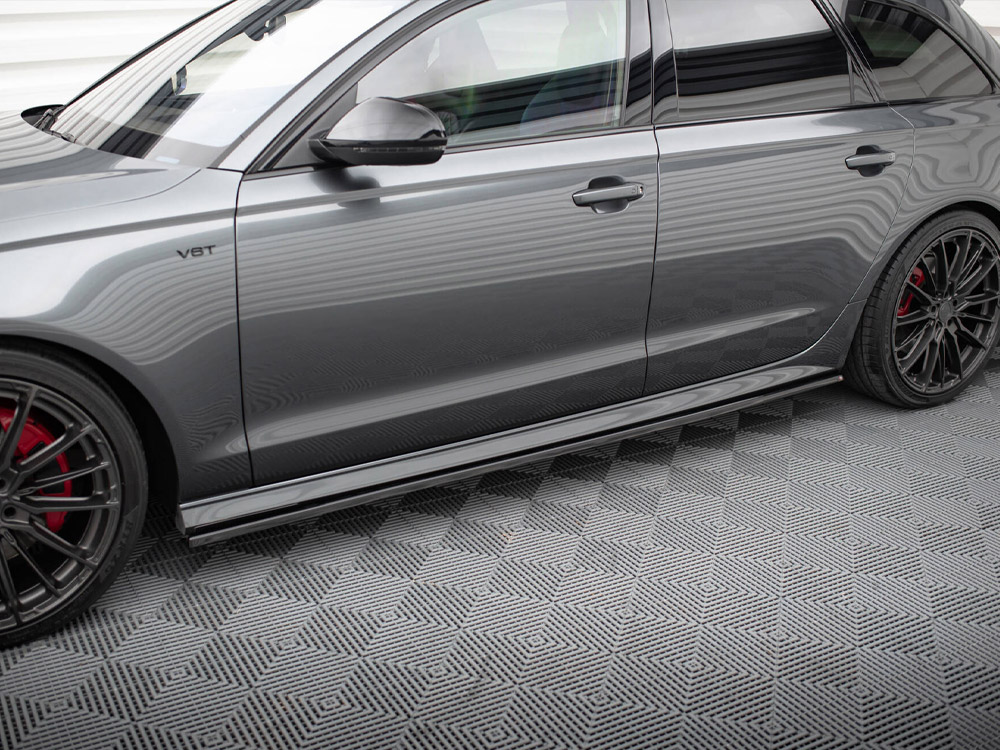 Side Skirts Diffusers Audi S6 / A6 S-Line / A6 C7 FL - Carbon Look - 3 