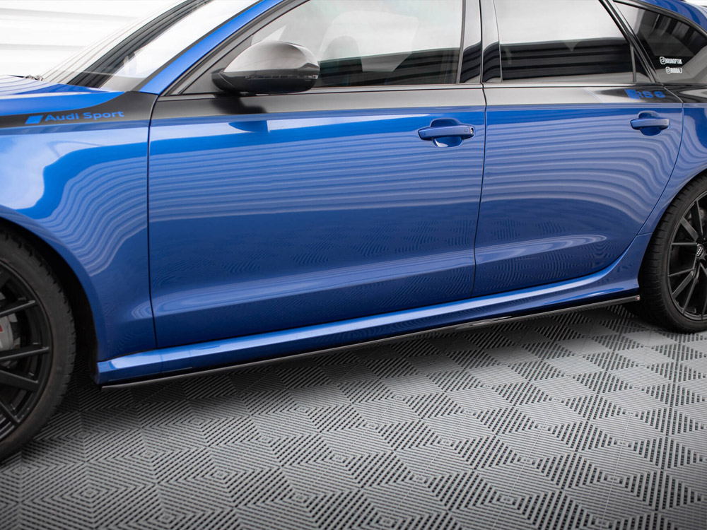 Side Skirts Diffusers V.2 Audi RS6 C7 - Textured - 3 