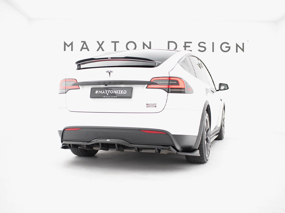 Rear Splitter (Vertical Bars) V.2 Tesla Model X Mk1 Facelift - 2 