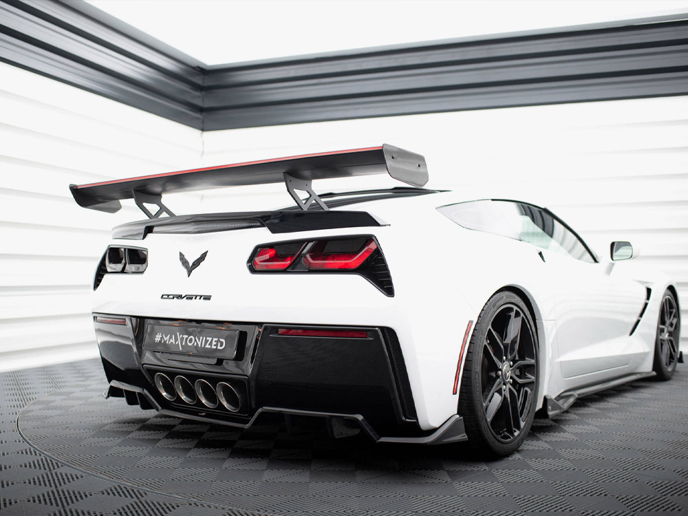 Carbon Spoiler With Internal Brackets Uprights + LED Chevrolet Corvette Stingray / Grand Sport C7 - 4 