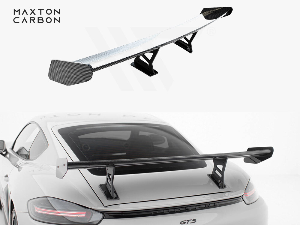 Carbon Spoiler With Internal Brackets Uprights V.1 Porsche 718 Cayman GTS 982c - 1 