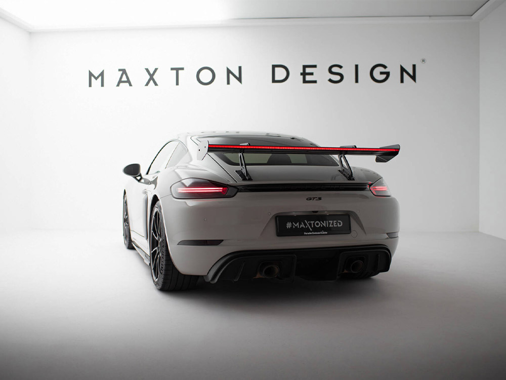 Carbon Spoiler With Upper Swan Mounting V.1 + LED Porsche 718 Cayman GTS 982c - 2 