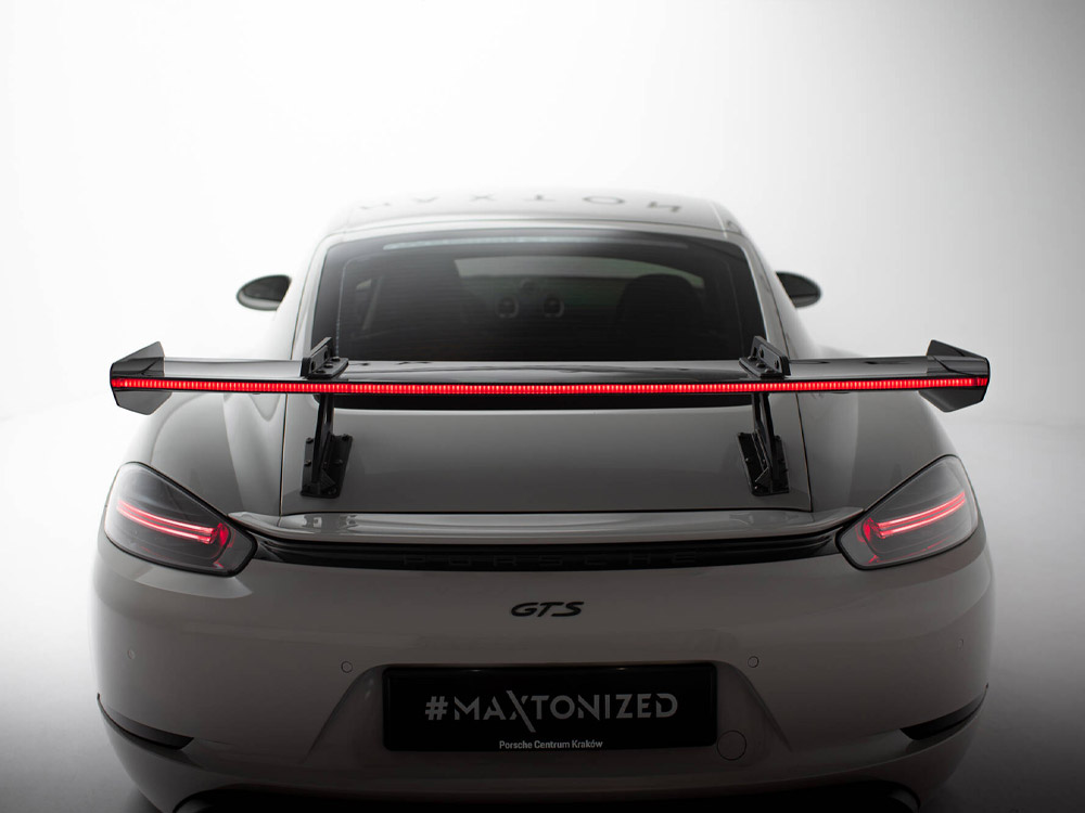 Carbon Spoiler With Upper Swan Mounting V.1 + LED Porsche 718 Cayman GTS 982c - 4 