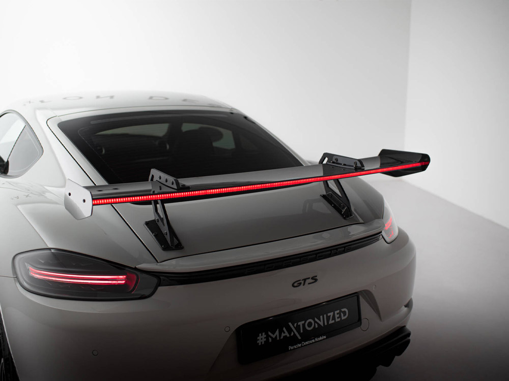 Carbon Spoiler With Upper Swan Mounting V.1 + LED Porsche 718 Cayman GTS 982c - 6 