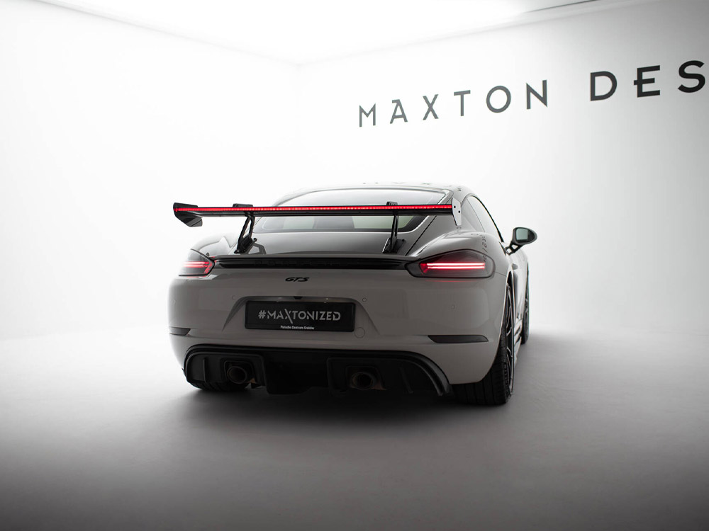 Carbon Spoiler With Upper Swan Mounting V.1 + LED Porsche 718 Cayman GTS 982c - 7 