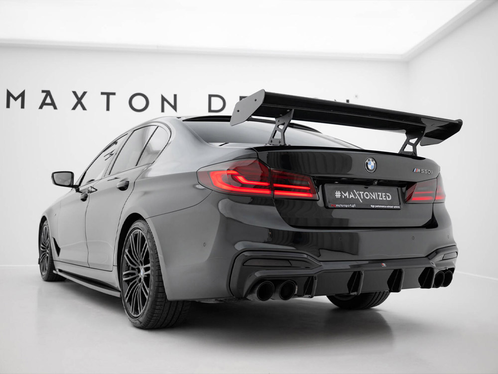 Carbon Spoiler With Internal Brackets Uprights + LED BMW 5 / M5 Sedan G30 / F90 - 6 