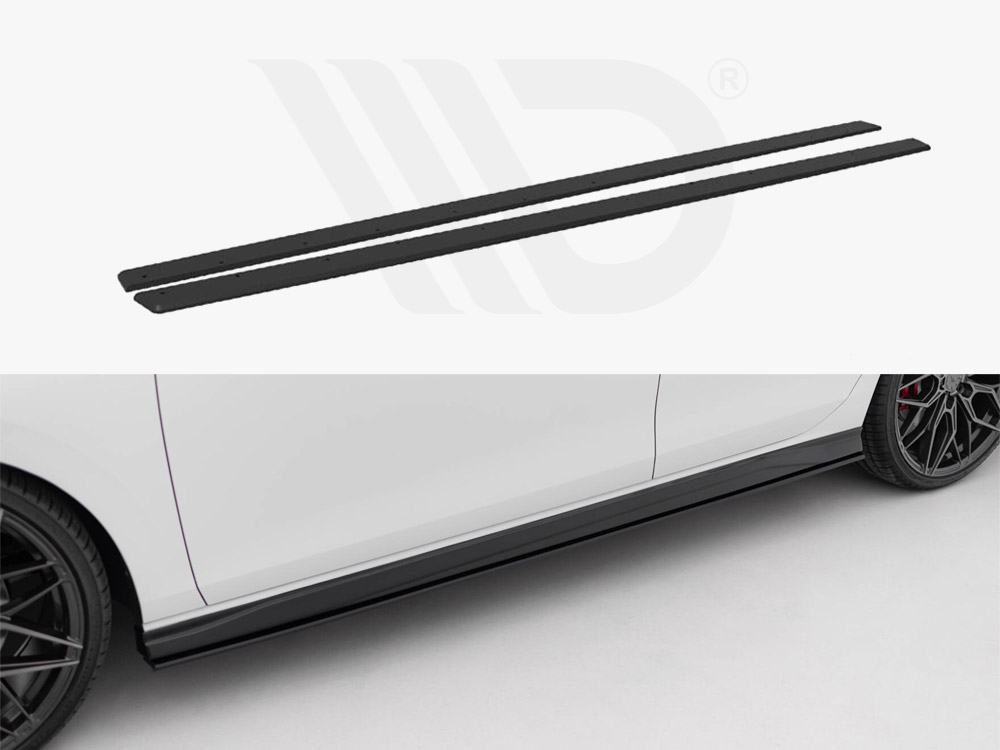 Street PRO Side Skirts Diffusers V.2 Volkswagen Golf GTI / GTE / GTI Clubsport / R-Line Mk8 - 1 