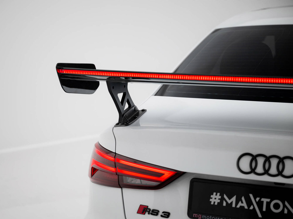 Carbon Spoiler With External Brackets Uprights + LED Audi A3 / A3 S-Line / S3 / RS3 Sedan 8V / 8V Facelift - 11 