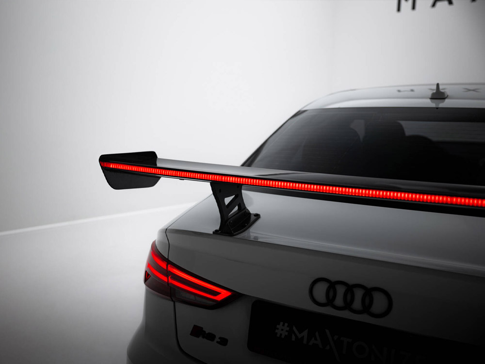 Carbon Spoiler With Internal Brackets Uprights + LED Audi A3 / A3 S-Line / S3 / RS3 Sedan 8V / 8V Facelift - 4 