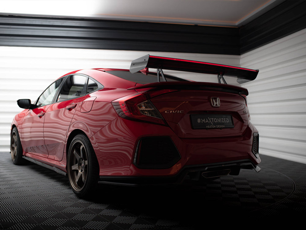 Carbon Spoiler With Upper Swan Mounting + LED Honda Civic SI Mk10 - 2 