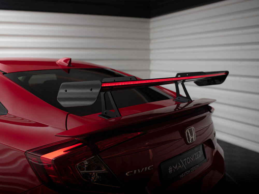 Carbon Spoiler With Upper Swan Mounting + LED Honda Civic SI Mk10 - 4 