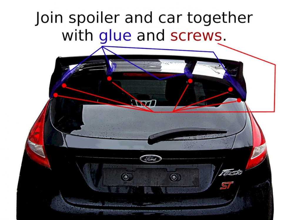 Roof Spoiler (Focus RS Look) Ford Fiesta MK7 - 8 